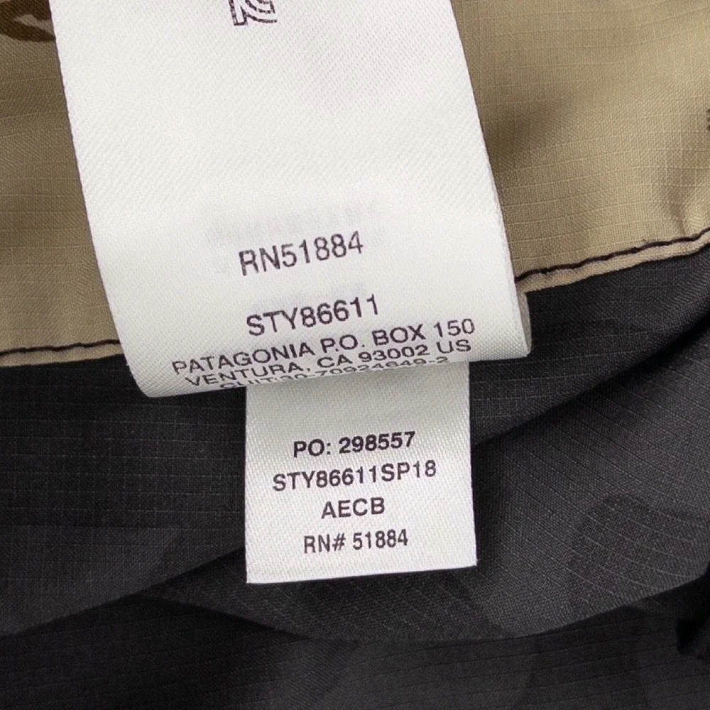 Patagonia Mens 31 Stretch Planing Board Shorts Black Camo Swim Surfing